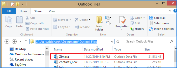 check import zimbra to pst file