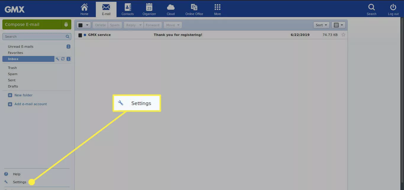 select setting gmx emails in gmail