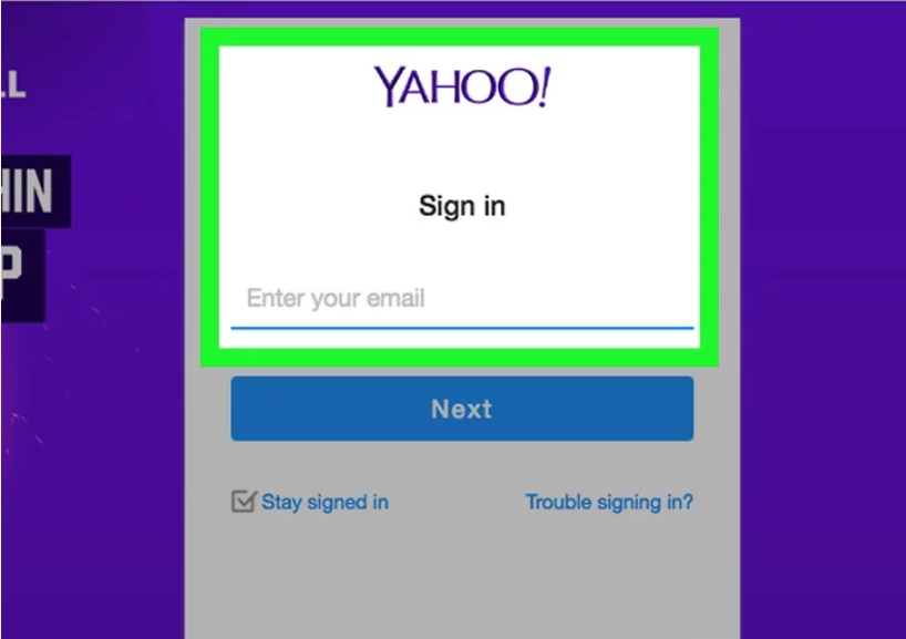 Go to the yahoo mail