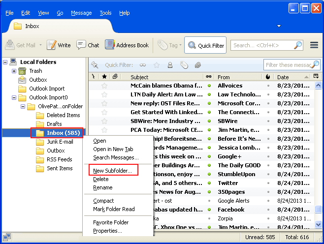 make a folder from click “right”