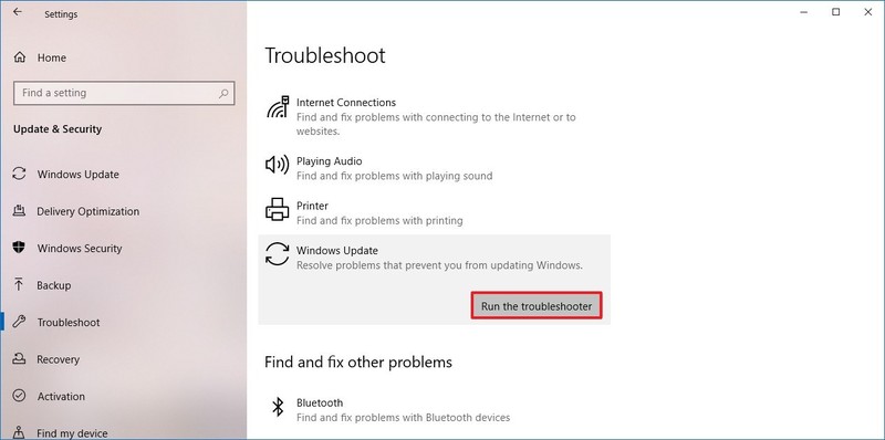troubleshooter windows 10 update errors