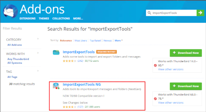 search the ImportExportTools