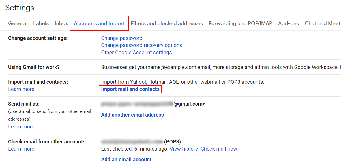 import thunderbird account in gmail