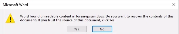 corrupted word file