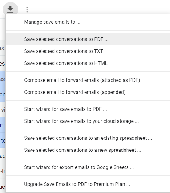 Save gmail emails to pdf