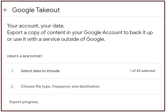 go to google takeout