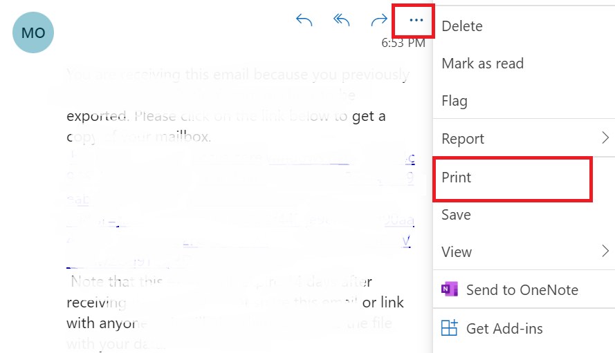 go to more action then click print button